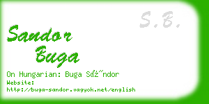 sandor buga business card